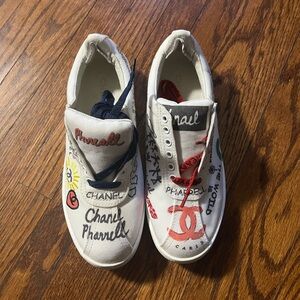 Chanel X. Pharrell Sneakers - White with Colorful Graphics